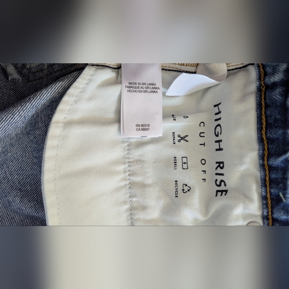 Women's Distressed Medium Fade Denim Shorts High Rise CUTOFF SO LUCKY - Picture 5 of 11